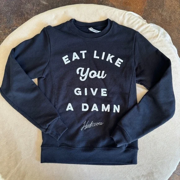 Herbivore Eat Like You Give A Damn Sweatshirt 💚 Vegan - Picture 3 of 11